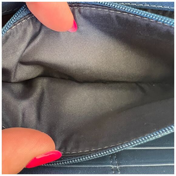 COACH Madison Blue Laser Cut Leather Accordion Zip-Around Wallet - Picture 12 of 12